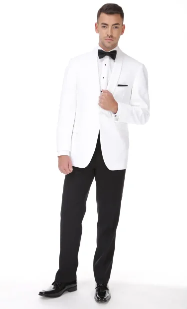 White Dinner Jacket with Shawl lapel