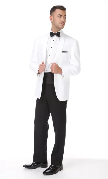 White Dinner Jacket with Shawl lapel