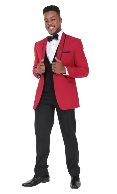 Red Carmine jacket with black trim