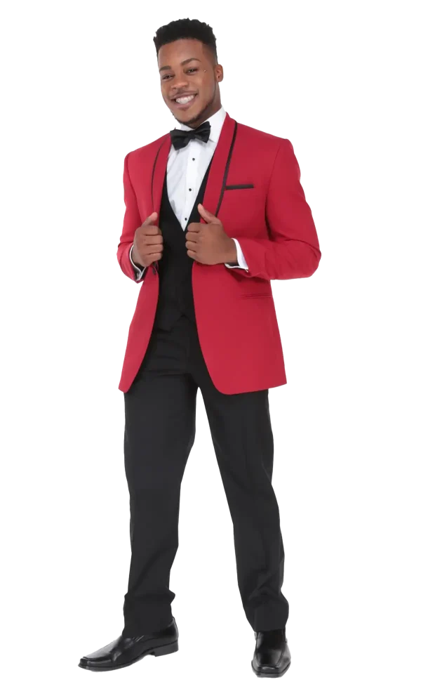 Red Carmine jacket with black trim