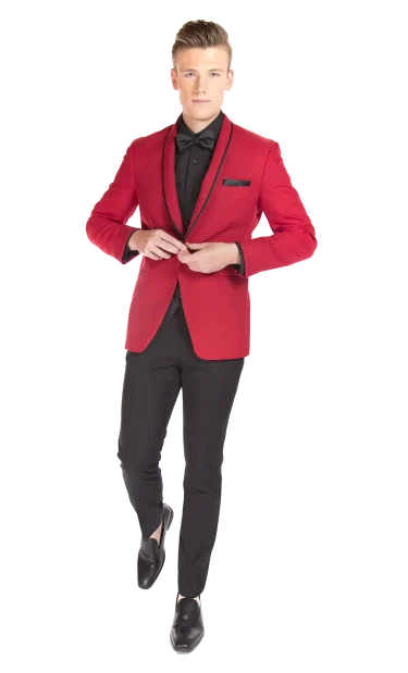 Red Carmine jacket with black trim