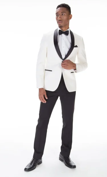 Ike Behar Ivory Dawson with black lapel