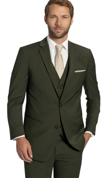 Ike Behar Dean Olive Green Suit