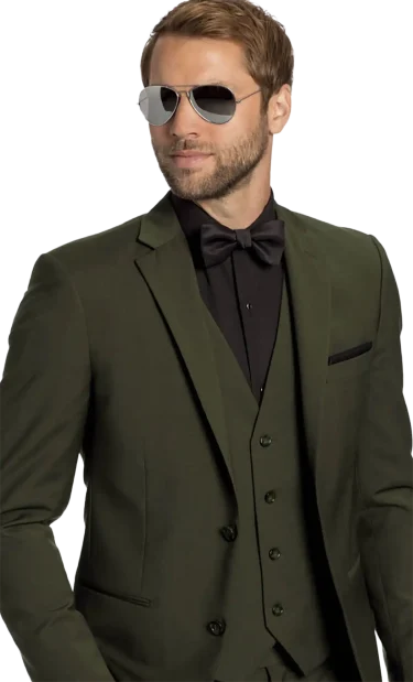 Ike Behar Dean Olive Green Suit