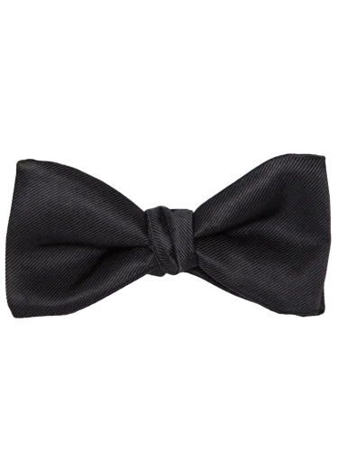 Black Modern Solid Bow Tie