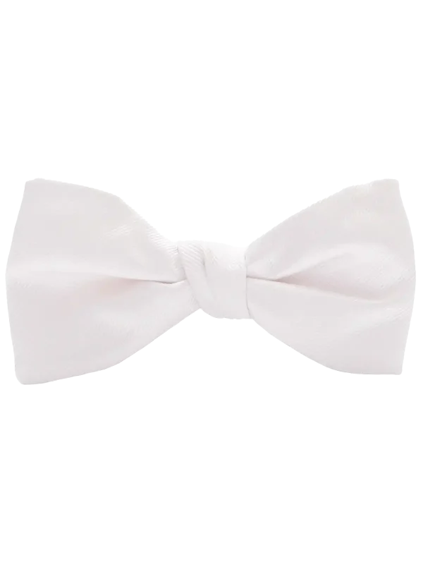 Modern Solid White Bow Tie